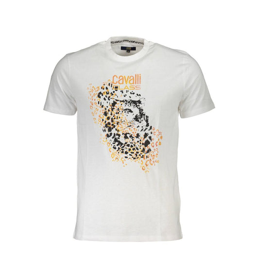 Cavalli Class Bianco Cotton Men T-Shirt