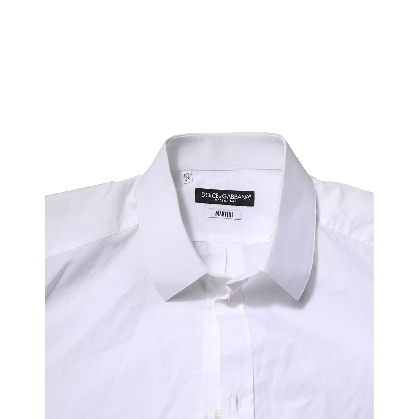 Dolce & Gabbana White Cotton MARTINI Long Sleeve Formal Shirt