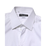Dolce & Gabbana White Cotton GOLD Long Sleeves Formal Shirt