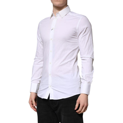 Dolce & Gabbana White GOLD Long Sleeves Dress Formal Shirt