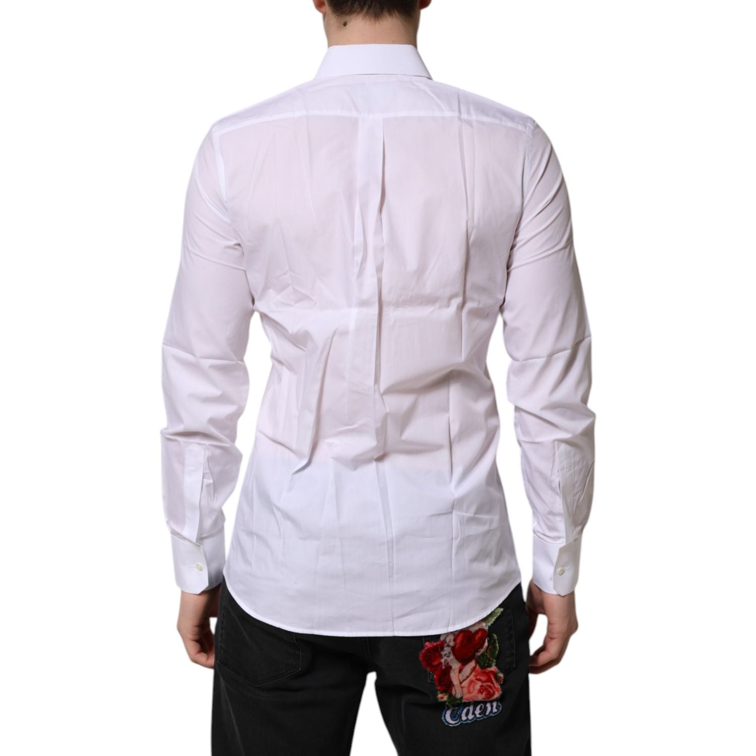 Dolce & Gabbana White MARTINI Long Sleeves Dress Formal Shirt