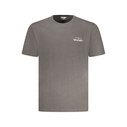 Wrangler Black Cotton T-Shirt with graphic print, short sleeves, crew neck, and logo design.