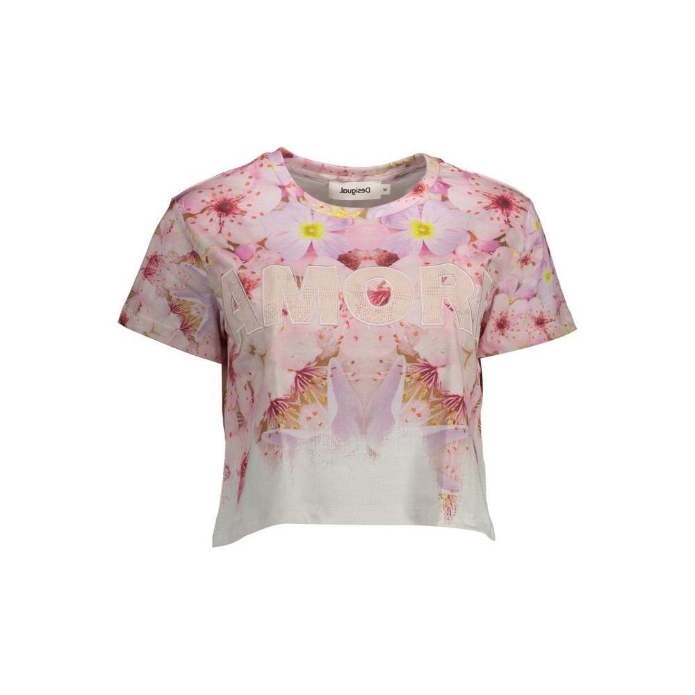 Desigual Pink Cotton Women T-Shirt DE-11514-M