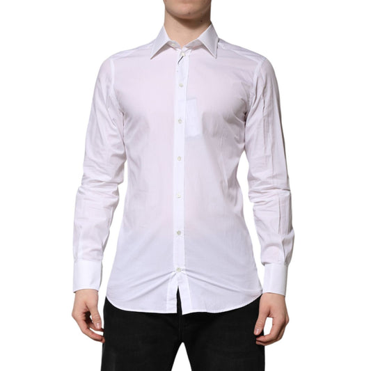Dolce & Gabbana White GOLD Long Sleeves Dress Formal Shirt