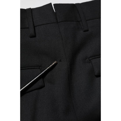 PT Torino Black Solid Formal Tapered Men Dress Pants