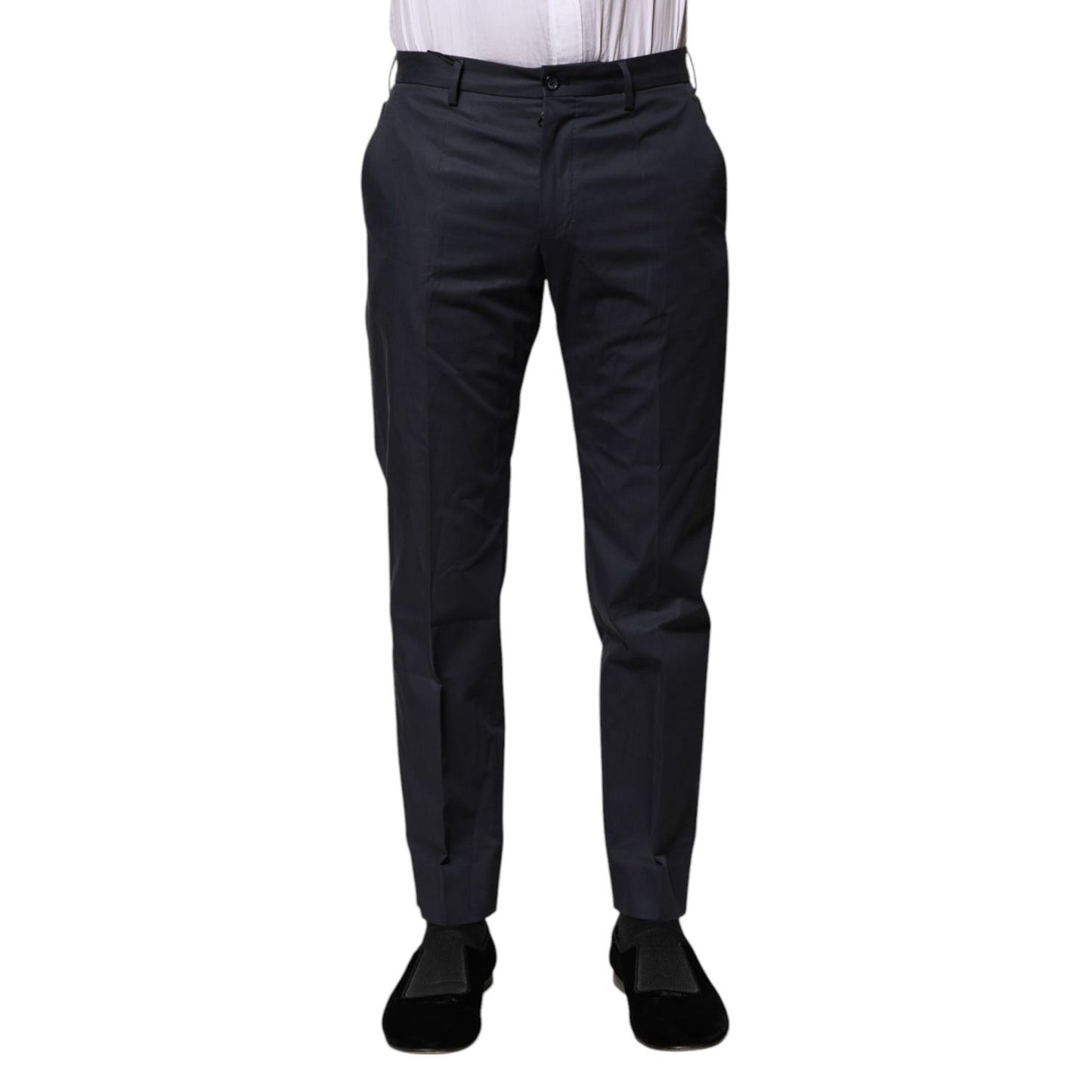 Dolce & Gabbana Dark Blue Cotton Formal Pants