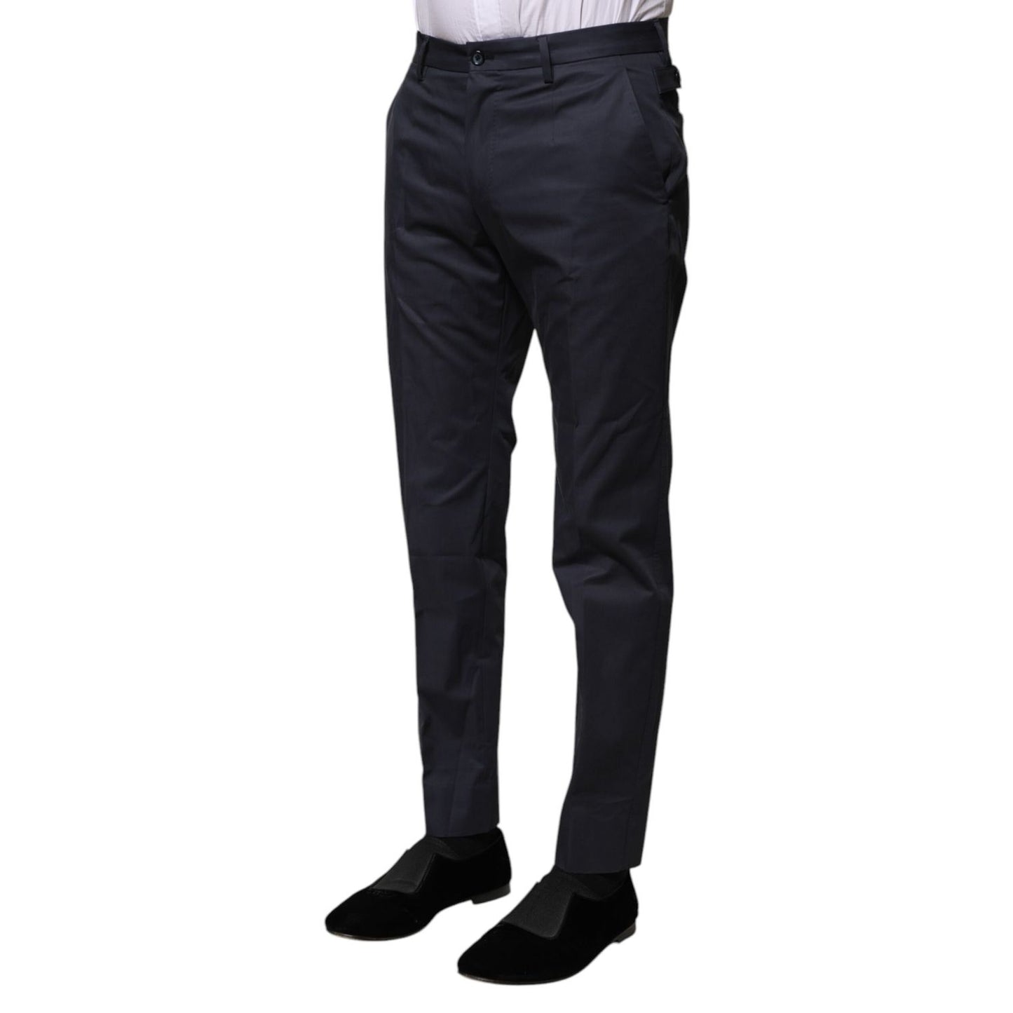 Dolce & Gabbana Dark Blue Cotton Formal Pants