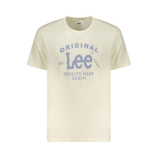Lee Beige Cotton Men T-Shirt