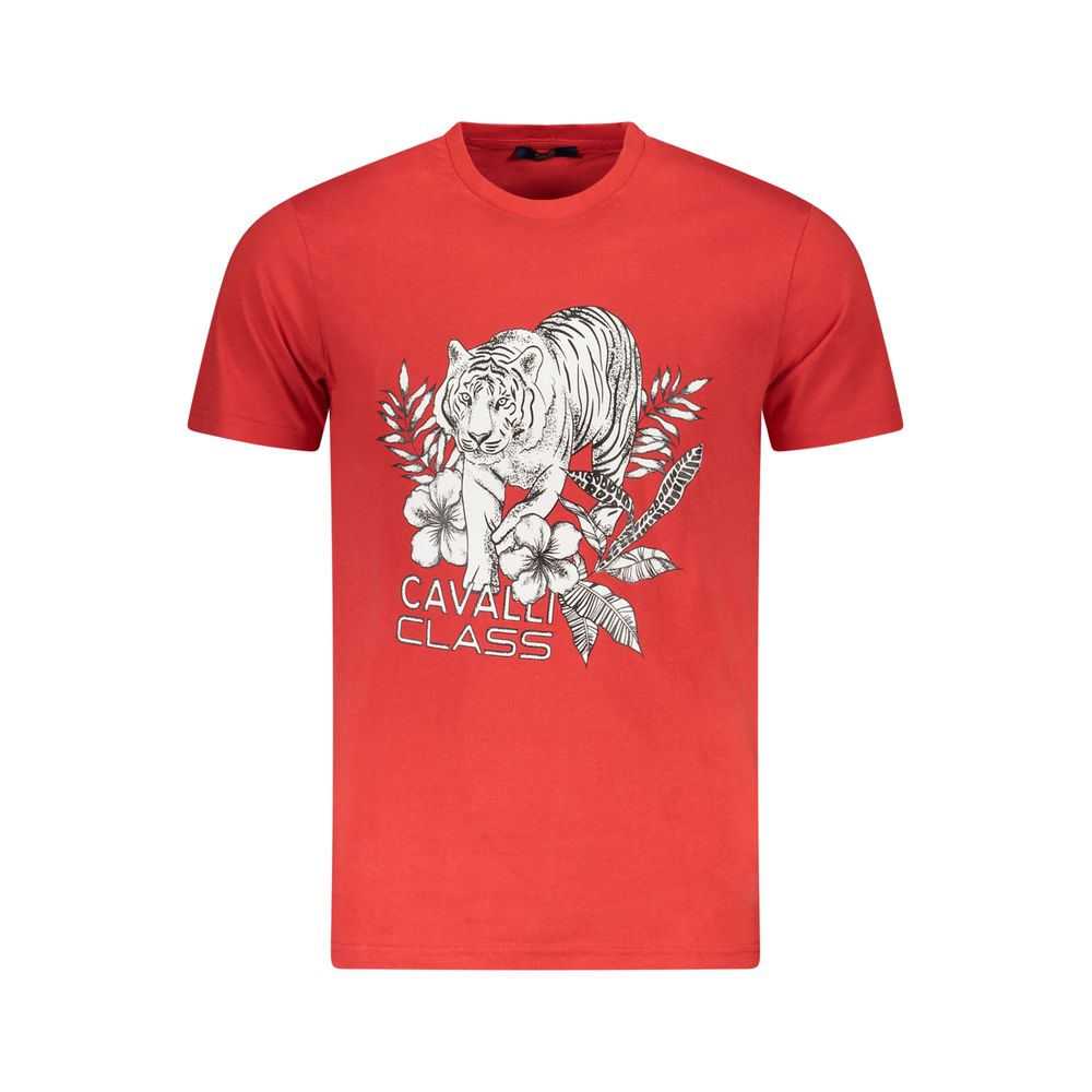 Cavalli Class Red Cotton T-Shirt
