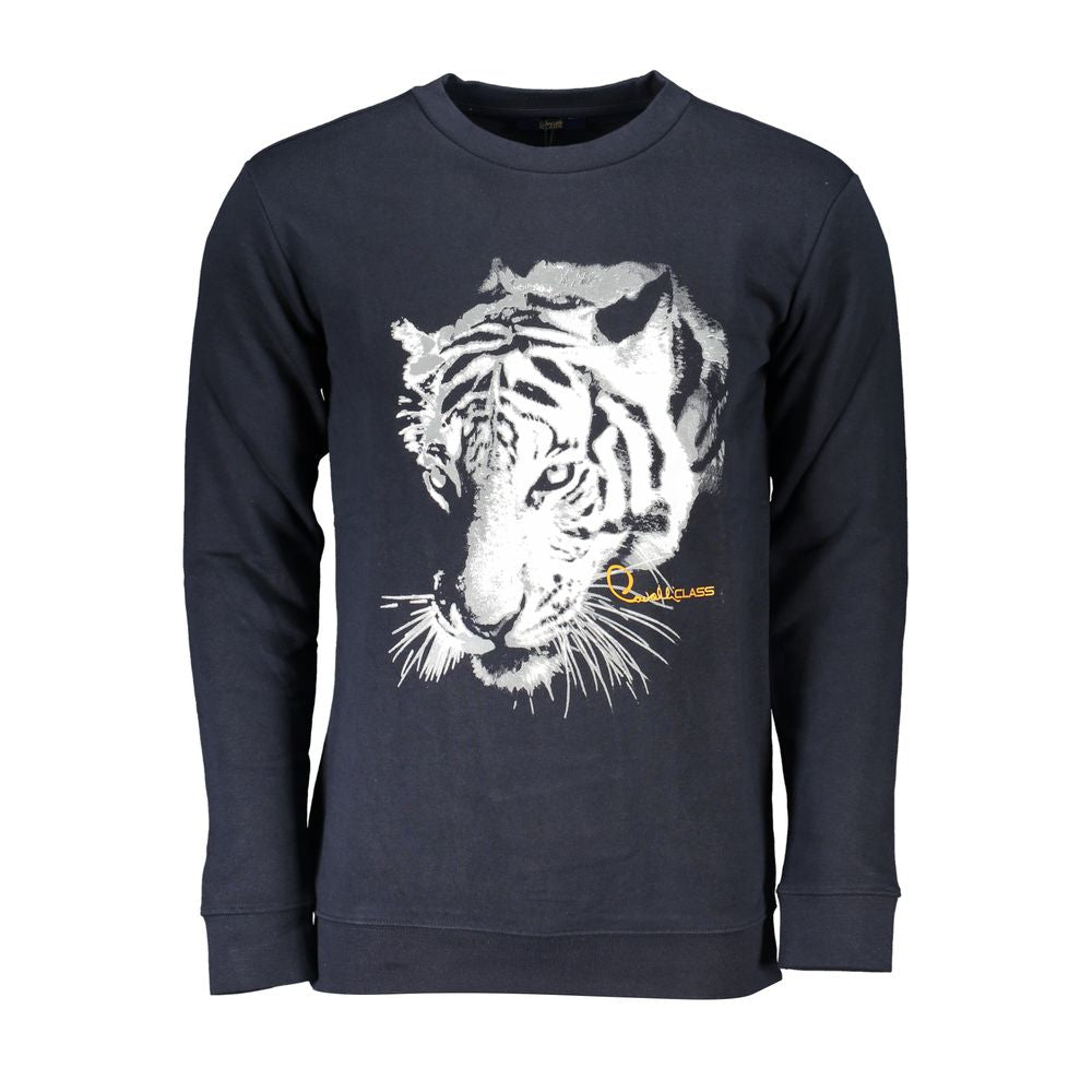 Cavalli Class Blue Cotton Men Sweater