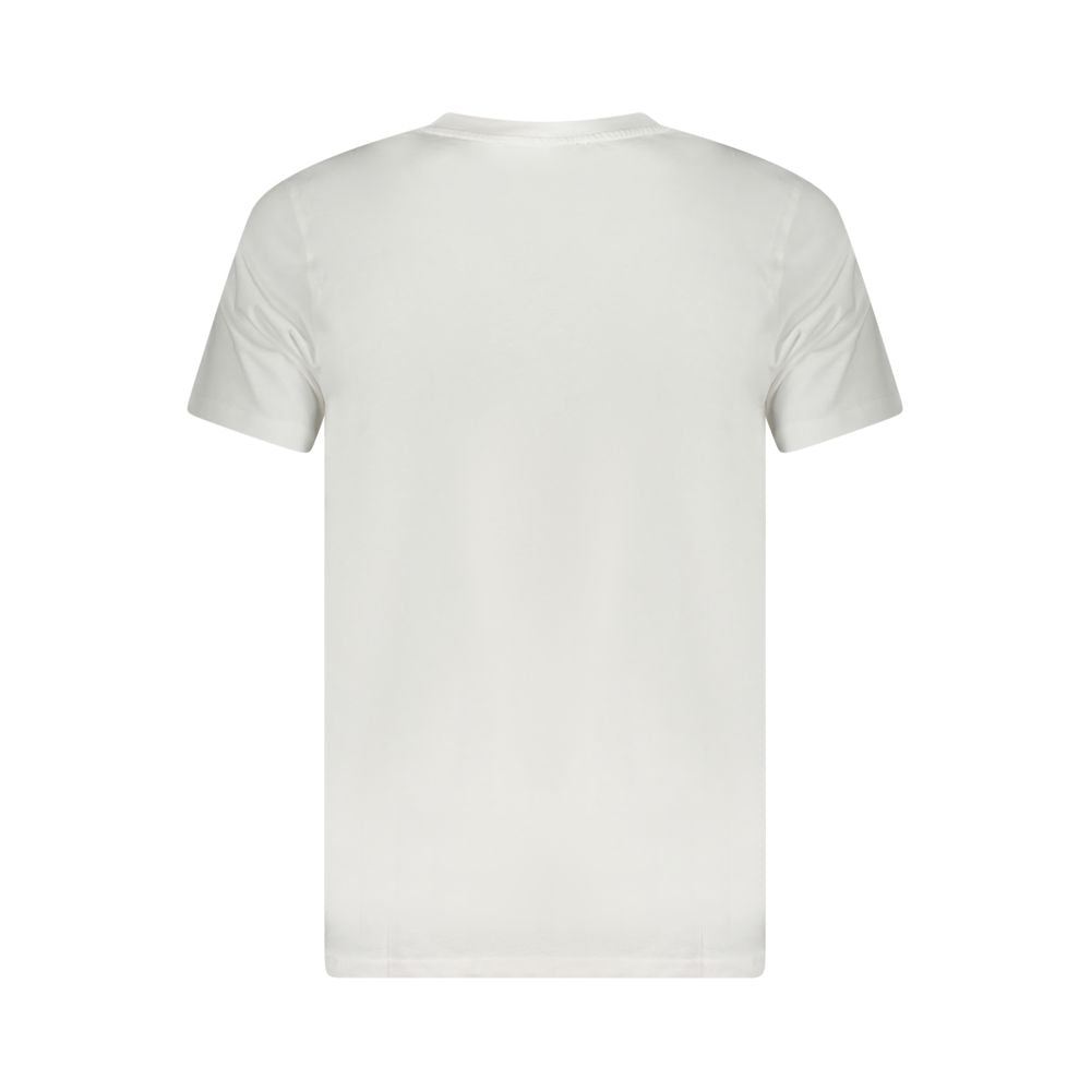 Back view of Cavalli Class White Cotton Men T-Shirt showcasing its elegant design and luxurious craftsmanship.