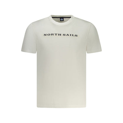 North Sails White Cotton Men T-Shirt with logo print