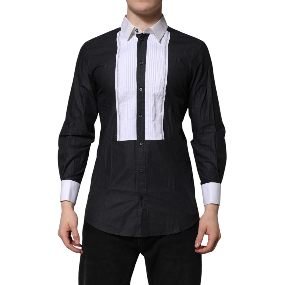 Dolce & Gabbana Black White GOLD Long Sleeves Formal Shirt