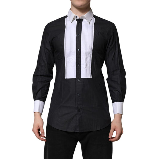 Dolce & Gabbana Black White GOLD Long Sleeves Formal Shirt