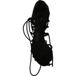 Dolce & Gabbana Black Suede Strap Stilettos Sandals