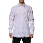 Dolce & Gabbana White Cotton GOLD Long Sleeves Dress Shirt TSH906944-43