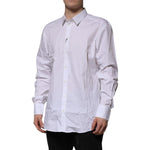 Dolce & Gabbana White Cotton GOLD Long Sleeves Dress Shirt TSH906944-43