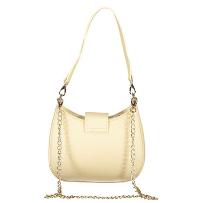 Chic Mario Valentino Beige Polyethylene Women Handbag with chain strap and removable handle, perfect for elegant and versatile styling.