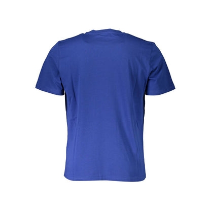 Back view of North Sails Blue Cotton Men T-Shirt with short sleeves and crew neck design.