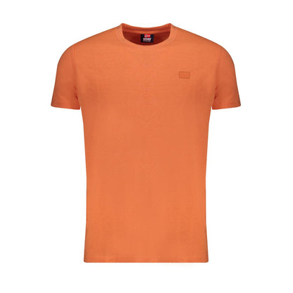Norway 1963 Orange Cotton T-Shirt with short sleeves, crew neck, embroidery, and logo.