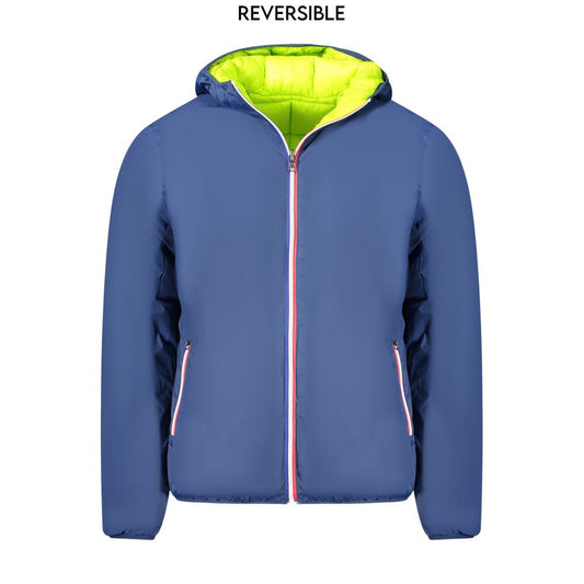 Reversible Norway 1963 Blue Polyamide Men Jacket with hood and zip closure