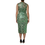 Dolce & Gabbana Green Cotton Floral Lace Sheath Midi Dress DR81732-42