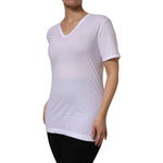 Dolce & Gabbana White Cotton Short Sleeves V-Neck Top T-shirt