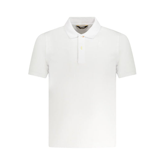 K-WAY White Cotton Polo Shirt with short sleeves, 2 buttons, and logo application.