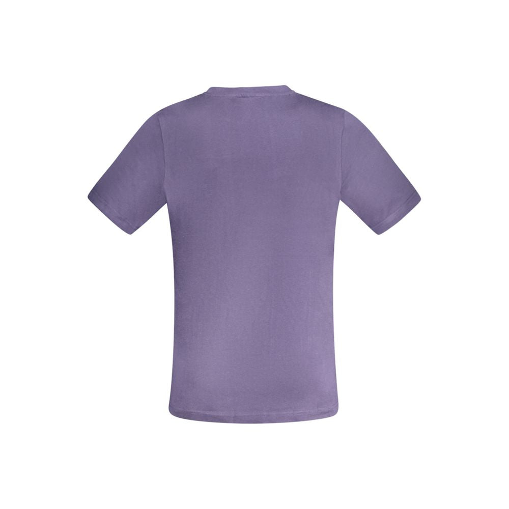 Back view of Kappa Blue Cotton Men T-Shirt with short sleeves and crew neck, perfect for casual style and comfort.