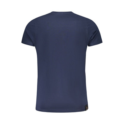Back view of Accademia Militare Blue Cotton T-Shirt with short sleeves and crew neck.