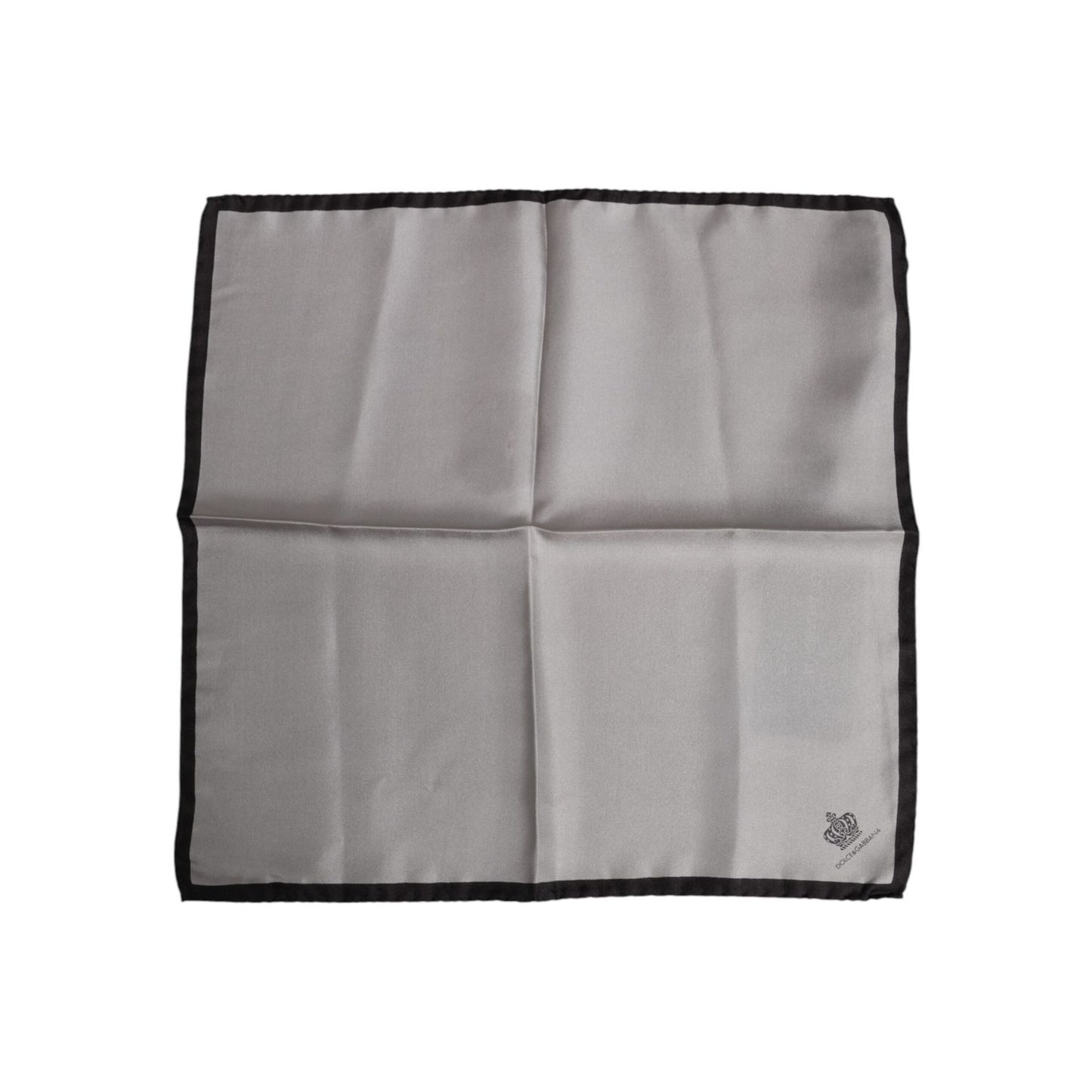 Dolce & Gabbana Gray DG Crown Silk Square Men Foulard Scarf