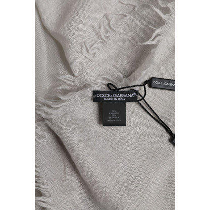 Dolce & Gabbana Gray DG Crown Neck Warmer Wrap Shawl Scarf
