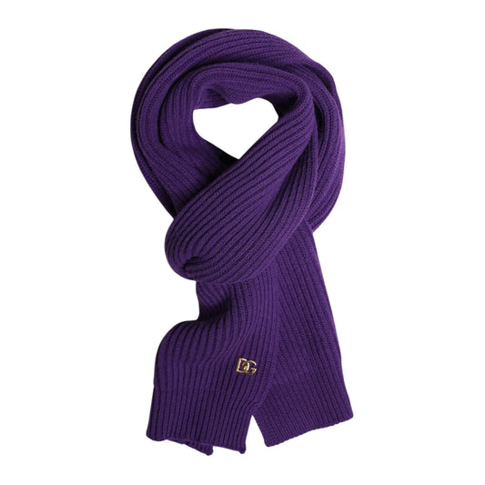 Dolce & Gabbana Purple DG Logo Neck Warmer Wrap Shawl Scarf
