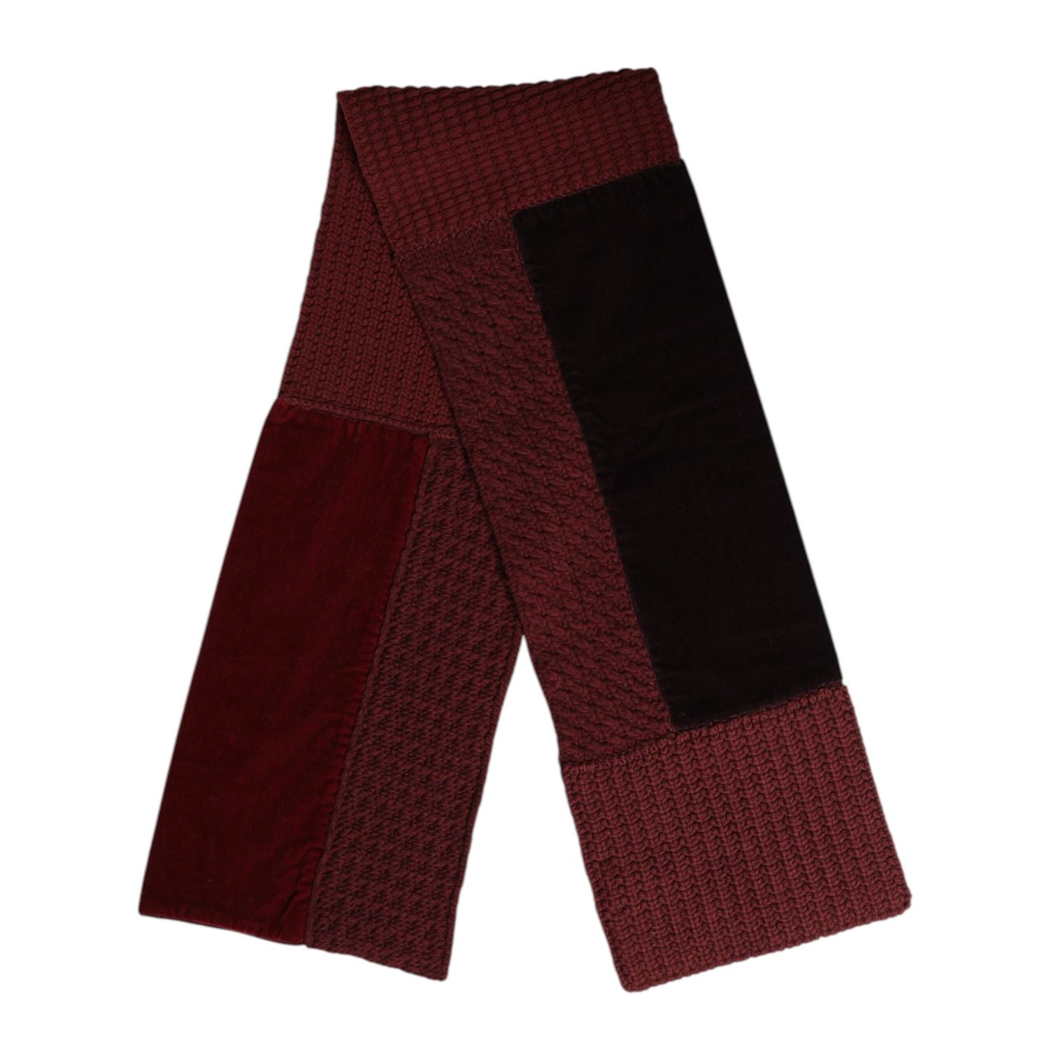 Dolce & Gabbana Maroon Black Neck Warmer Wrap Shawl Scarf