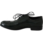 Dolce & Gabbana Elegant Green Brogues Oxford Wingtip Flats Dolce & Gabbana Black