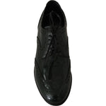 Dolce & Gabbana Elegant Green Brogues Oxford Wingtip Flats Dolce & Gabbana Black