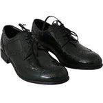 Dolce & Gabbana Elegant Green Brogues Oxford Wingtip Flats Dolce & Gabbana Black