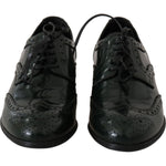 Dolce & Gabbana Elegant Green Brogues Oxford Wingtip Flats Dolce & Gabbana Black