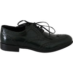 Dolce & Gabbana Elegant Green Brogues Oxford Wingtip Flats Dolce & Gabbana Black