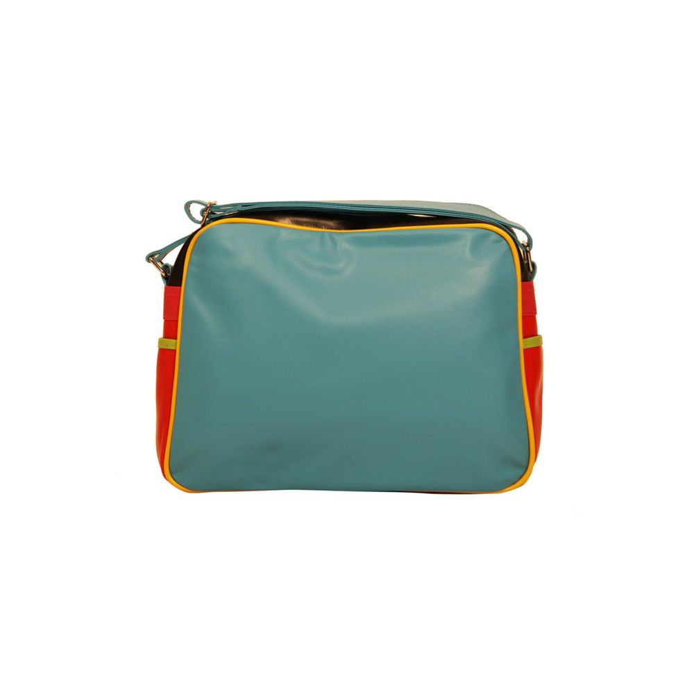 Front view with bag zipped and handles upright.