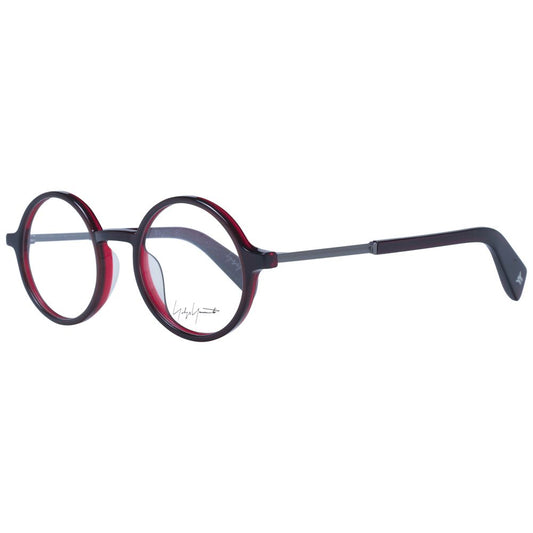 Yohji Yamamoto Red Unisex Glasses Frame, full-rim red acetate panto style with demo lenses, size 47-20-140.