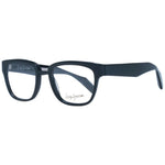 Yohji Yamamoto Black Unisex Glasses Frame, full-rim acetate, demo lenses, square style, 50-21-145 size, branded soft case included.