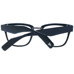 Yohji Yamamoto Black Unisex Glasses Frame in acetate, square style, full-rim with demo lens, size 50-21-145, includes branded soft case.