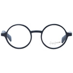Yohji Yamamoto Black Unisex Glasses Frame with full-rim acetate design and demo lenses, style Panto.