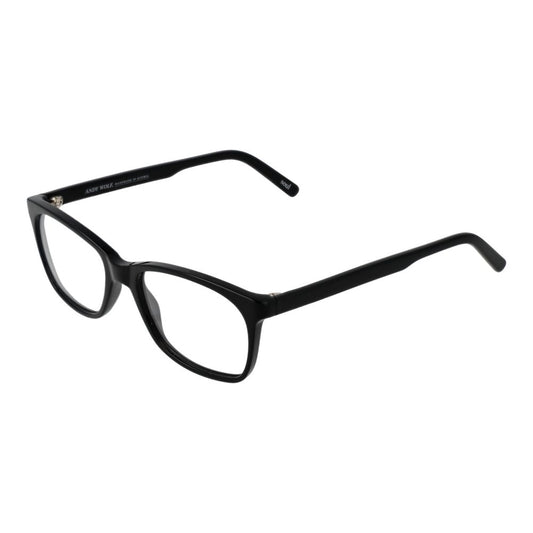Andy Wolf Black Unisex Glasses Frame in full-rim acetate with demo lenses and branded case.