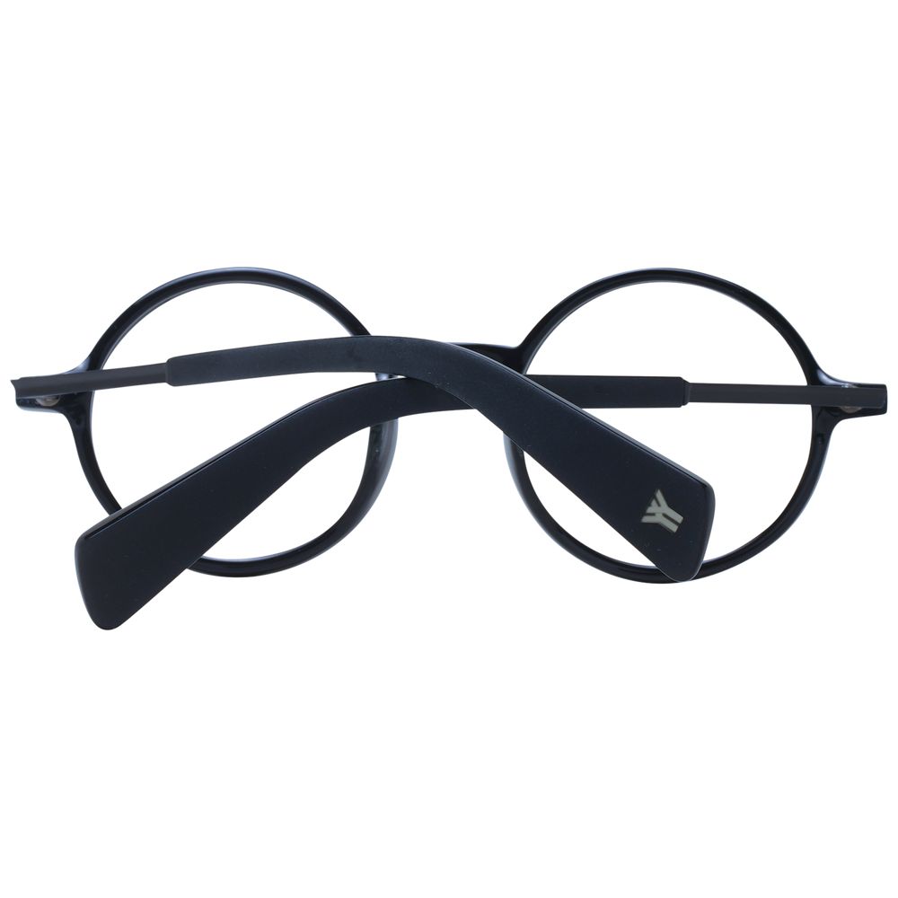 Yohji Yamamoto Black Unisex Glasses Frame in acetate with full-rim style and demo lenses, shown with a branded soft case.