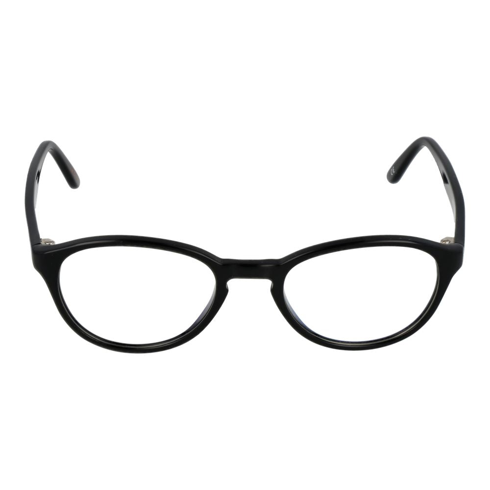 Andy Wolf Black Unisex Glasses Frame, acetate full-rim style with demo lenses, size 49-18-140, perfect for stylish unisex wear.