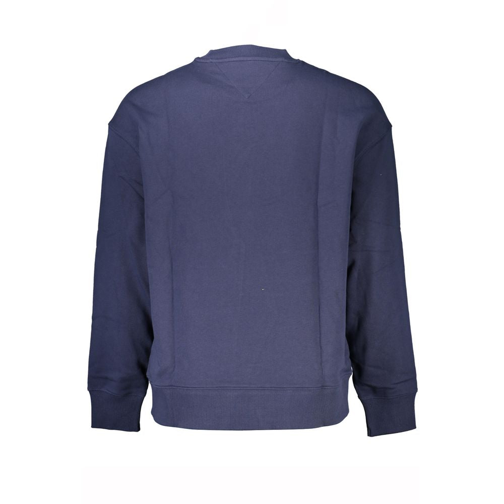 Tommy Hilfiger Blue Cotton Men Sweater showcasing back view and premium design, ideal for casual elegance.