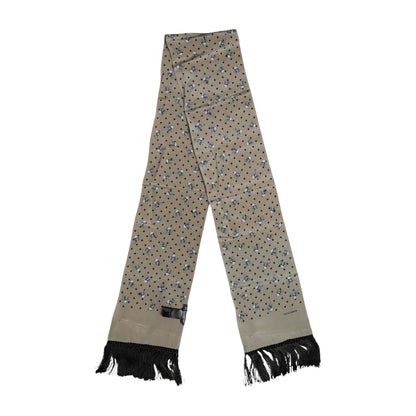 Dolce & Gabbana Gray Skulls Silk Fringes Men Foulard Scarf