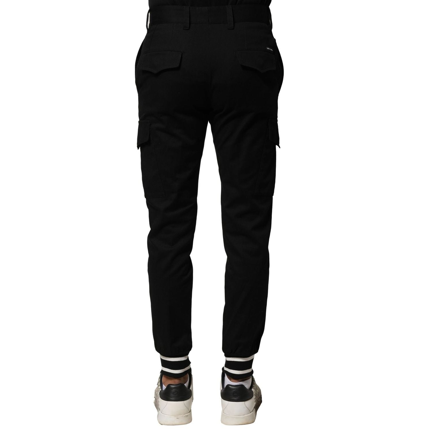Dolce & Gabbana Black Cotton Cargo Joggers Men Pants